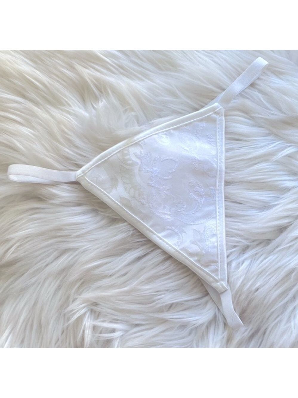 White Jacquard G string thong